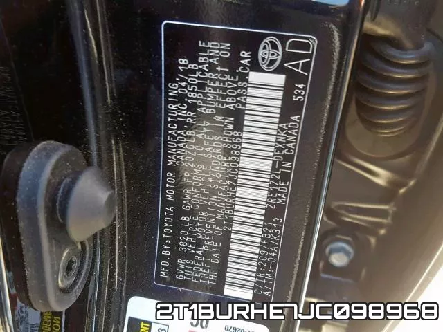 2T1BURHE7JC098968 фото 2