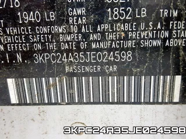 3KPC24A35JE024598 фото 2