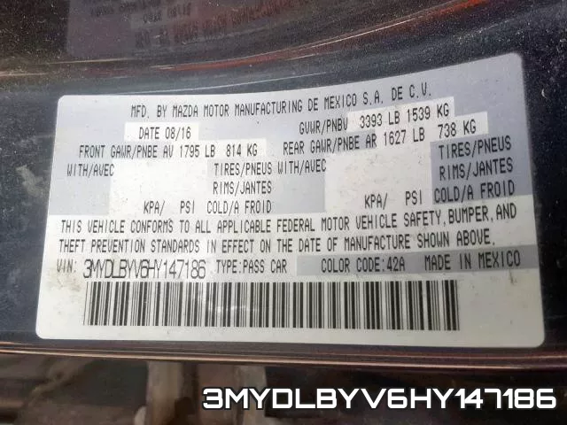 3MYDLBYV6HY147186 фото 2