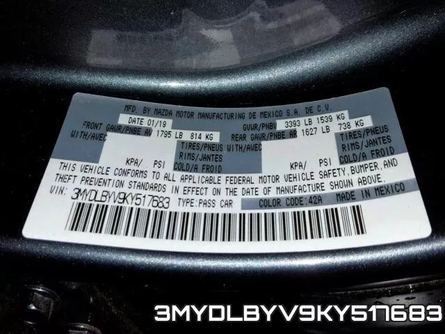 3MYDLBYV9KY517683 фото 2