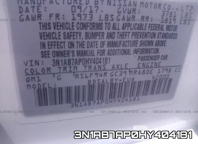 3N1AB7AP0HY404181 фото 8