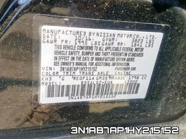 3N1AB7AP1HY215152 фото 2