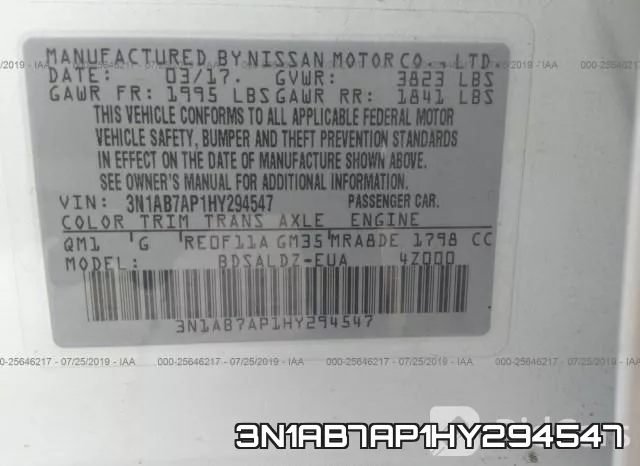 3N1AB7AP1HY294547 фото 10