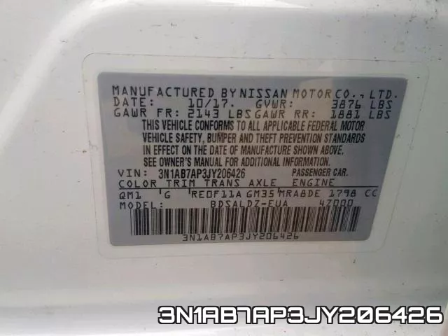 3N1AB7AP3JY206426 фото 2
