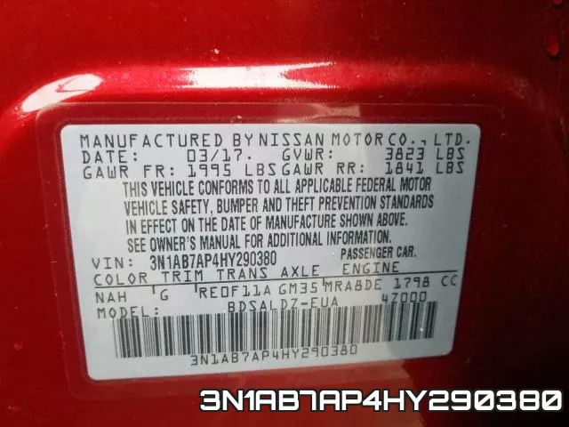 3N1AB7AP4HY290380 фото 2