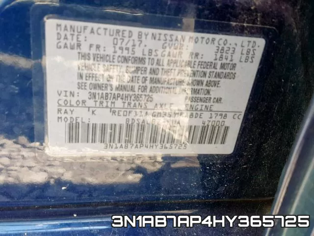 3N1AB7AP4HY365725 фото 2