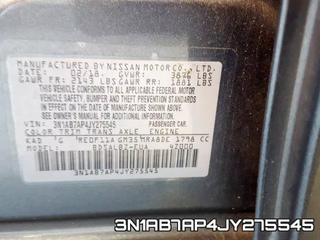 3N1AB7AP4JY275545 фото 2