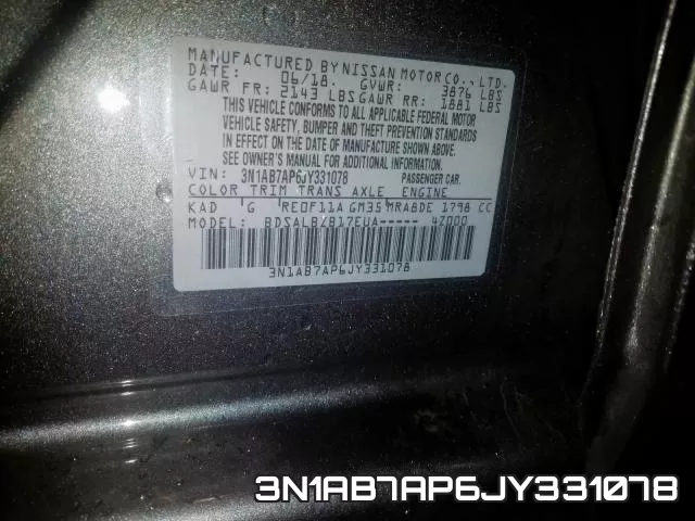 3N1AB7AP6JY331078 фото 2