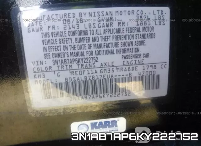 3N1AB7AP6KY222752 фото 9