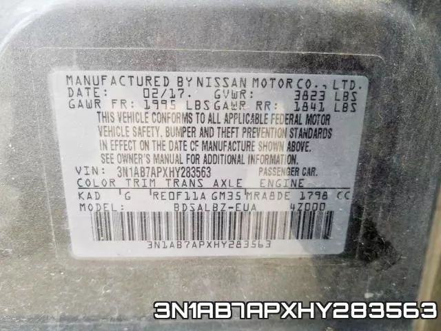 3N1AB7APXHY283563 фото 2