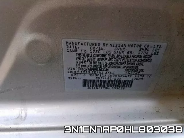3N1CN7AP0HL803038 фото 2