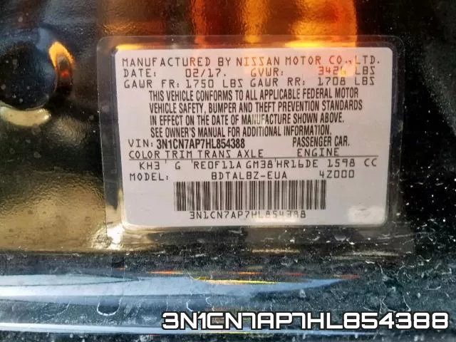 3N1CN7AP7HL854388 фото 2