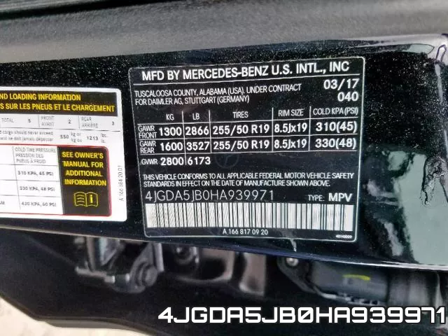 4JGDA5JB0HA939971 фото 2