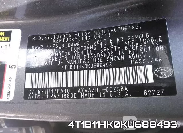 4T1B11HK0KU688493 фото 9