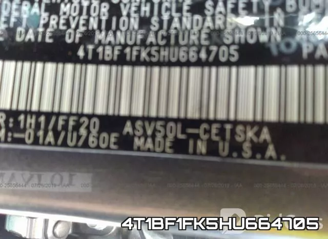 4T1BF1FK5HU664705 фото 10