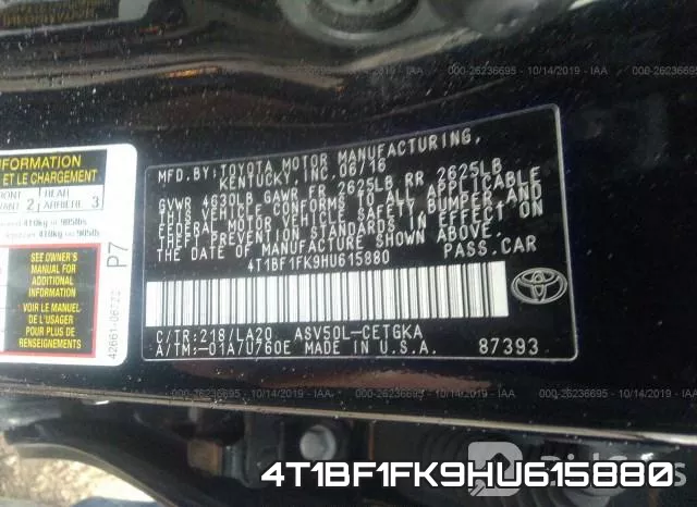 4T1BF1FK9HU615880 фото 10