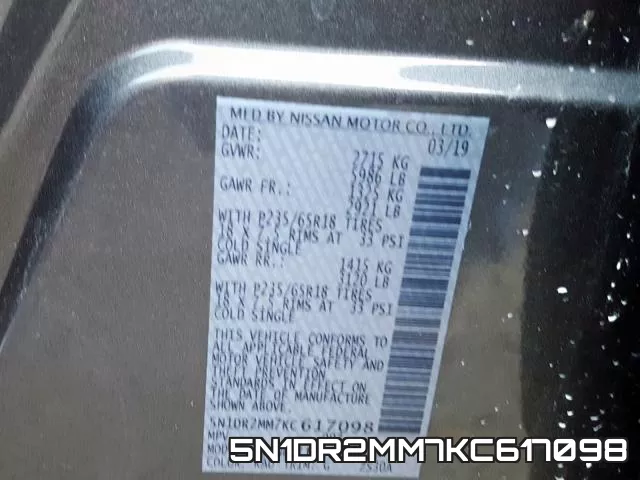 5N1DR2MM7KC617098 фото 2
