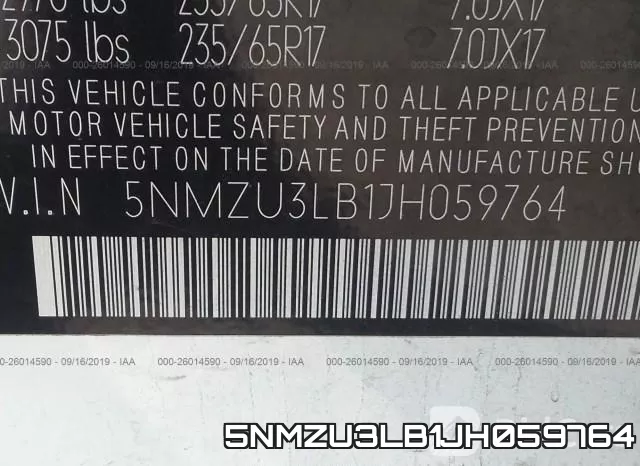 5NMZU3LB1JH059764 фото 9
