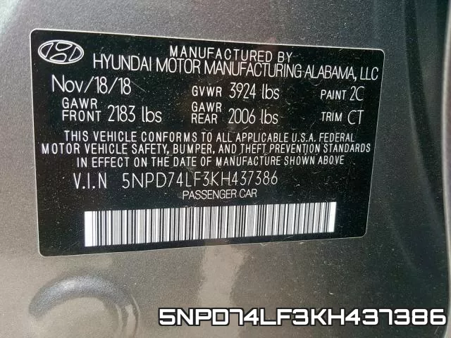 5NPD74LF3KH437386 фото 2