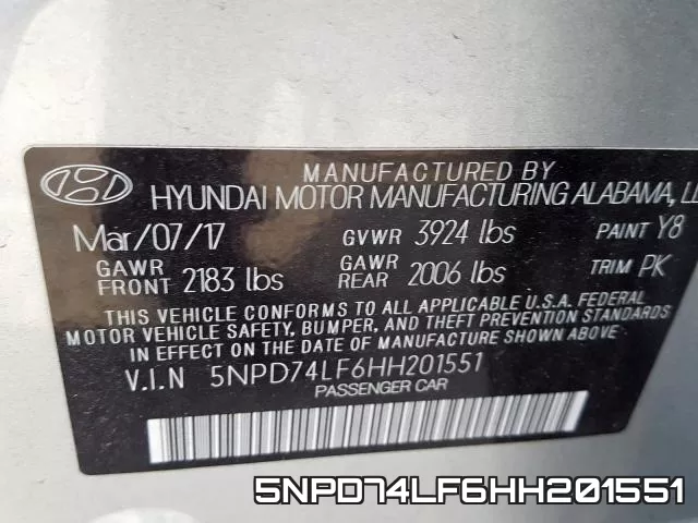 5NPD74LF6HH201551 фото 2