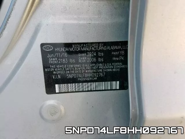 5NPD74LF8HH092767 фото 2