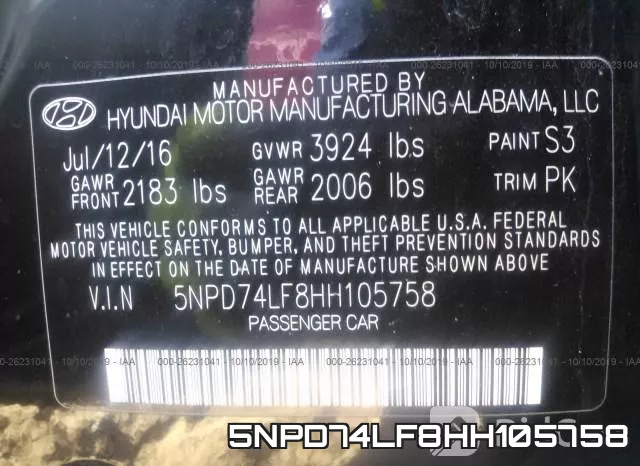 5NPD74LF8HH105758 фото 10