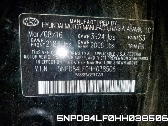 5NPD84LF0HH038506 фото 2