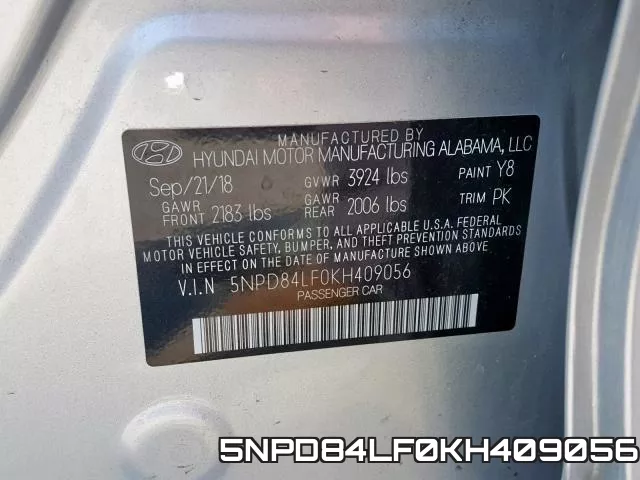 5NPD84LF0KH409056 фото 2