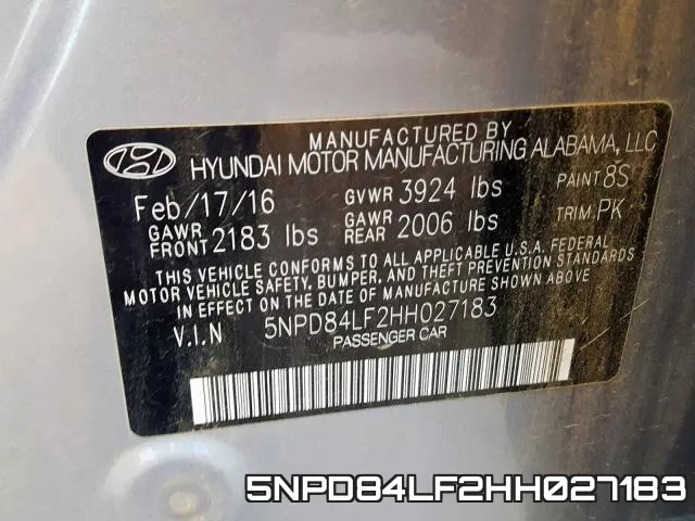 5NPD84LF2HH027183 фото 2