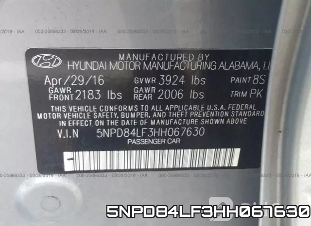 5NPD84LF3HH067630 фото 10