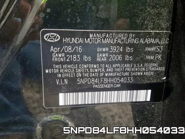 5NPD84LF8HH054033 фото 2