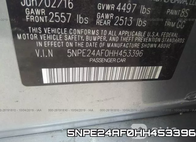 5NPE24AF0HH453396 фото 8