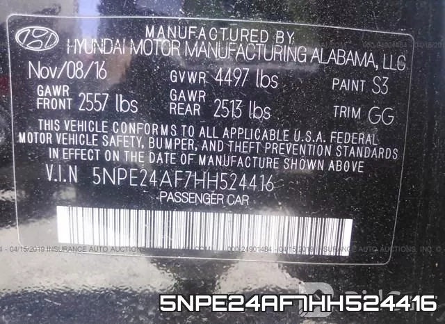 5NPE24AF7HH524416 фото 10
