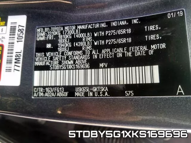 5TDBY5G1XKS169696 фото 2