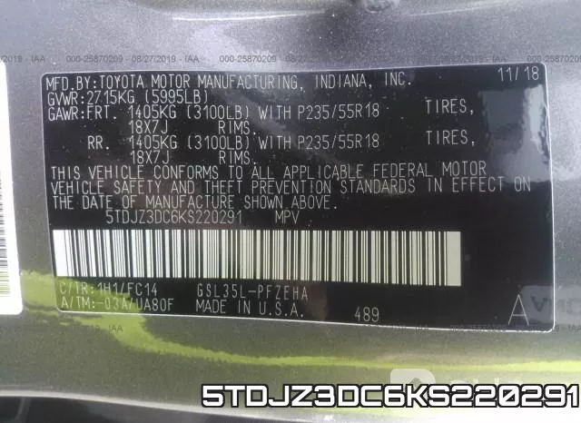 5TDJZ3DC6KS220291 фото 10