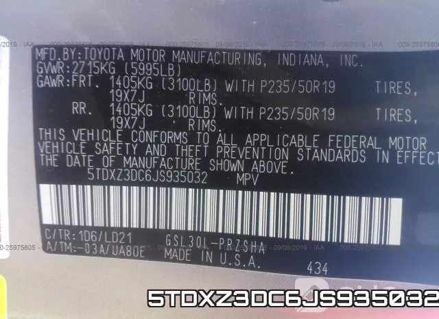 5TDXZ3DC6JS935032 фото 9