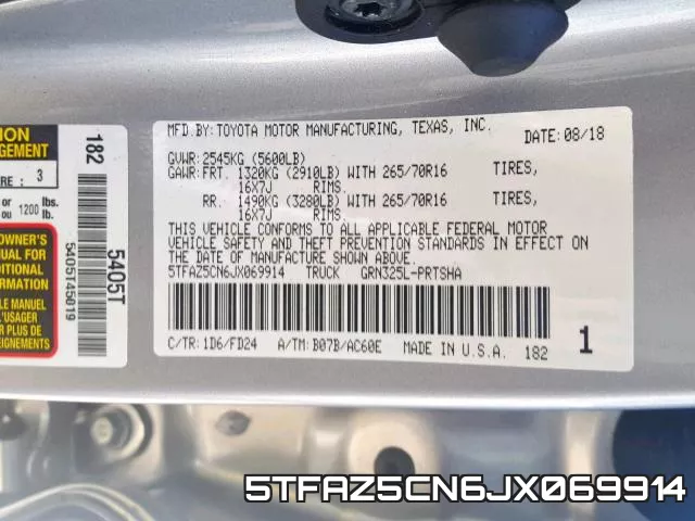 5TFAZ5CN6JX069914 фото 2