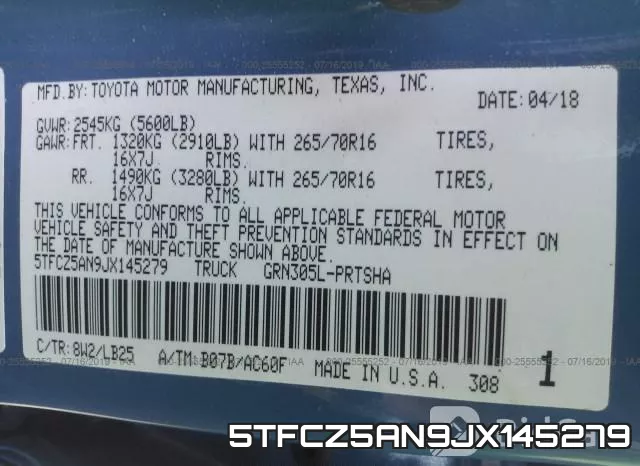 5TFCZ5AN9JX145279 фото 8