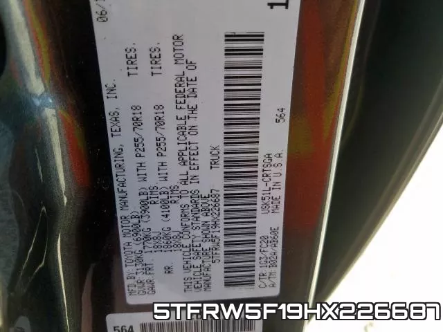 5TFRW5F19HX226687 фото 2