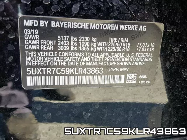 5UXTR7C59KLR43863 фото 2
