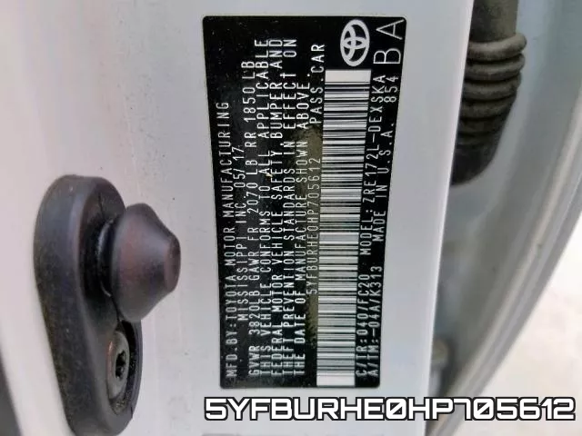 5YFBURHE0HP705612 фото 2
