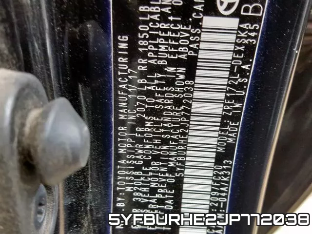 5YFBURHE2JP772038 фото 2