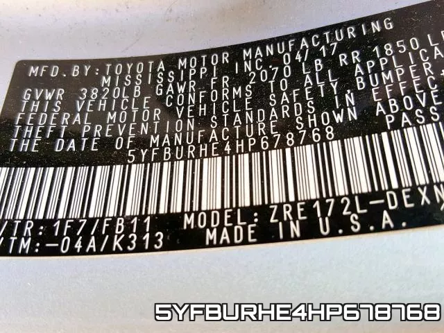 5YFBURHE4HP678768 фото 2