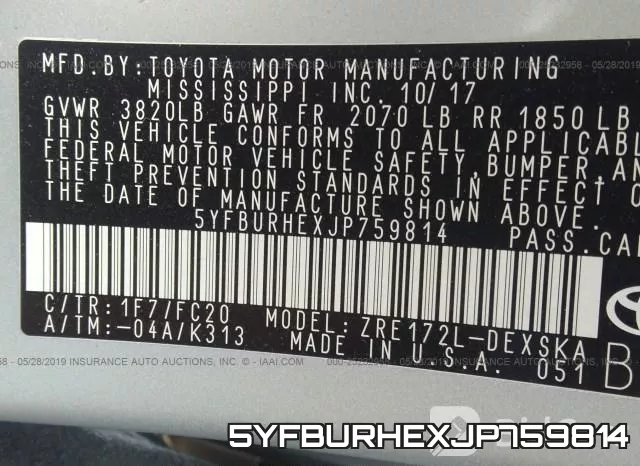 5YFBURHEXJP759814 фото 10