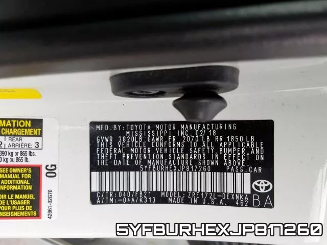 5YFBURHEXJP817260 фото 2