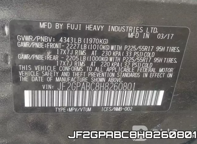 JF2GPABC8H8260801 фото 10