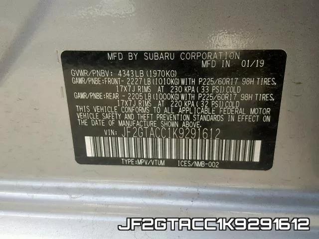 JF2GTACC1K9291612 фото 2