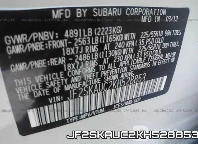 JF2SKAUC2KH528853 фото 10