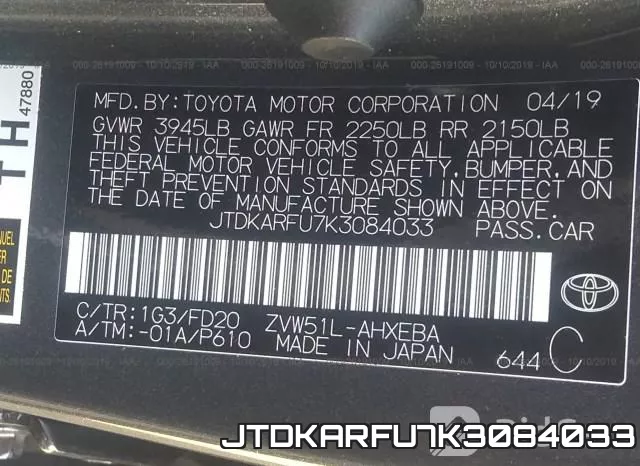 JTDKARFU7K3084033 фото 9