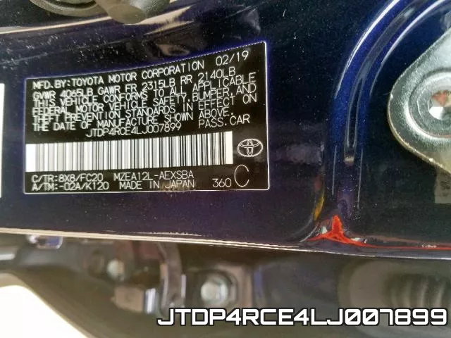 JTDP4RCE4LJ007899 фото 2
